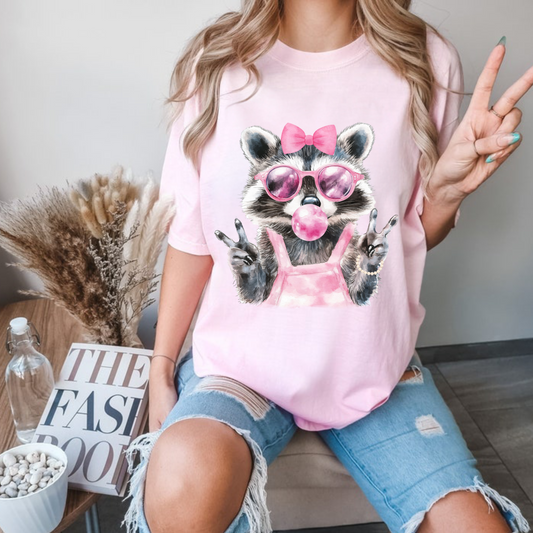 Bubblegum Raccoon Tee