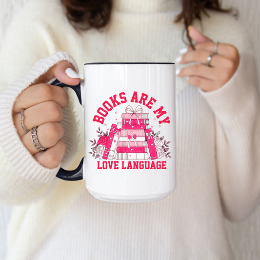 Books are my love language mug