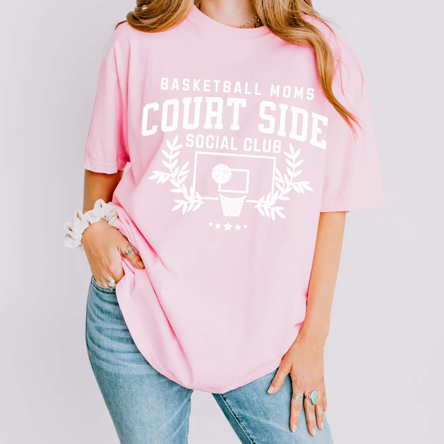 Basketball Moms Court Side Social Club Tee